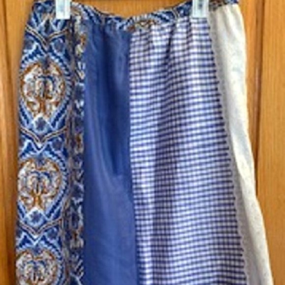Women's Koos Of Course Silk/Cotton/Pol Blend Pull On Skirt Lace & Prints Sz: L - Picture 3 of 6
